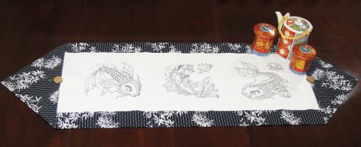 Koi Blue Line Table Runner